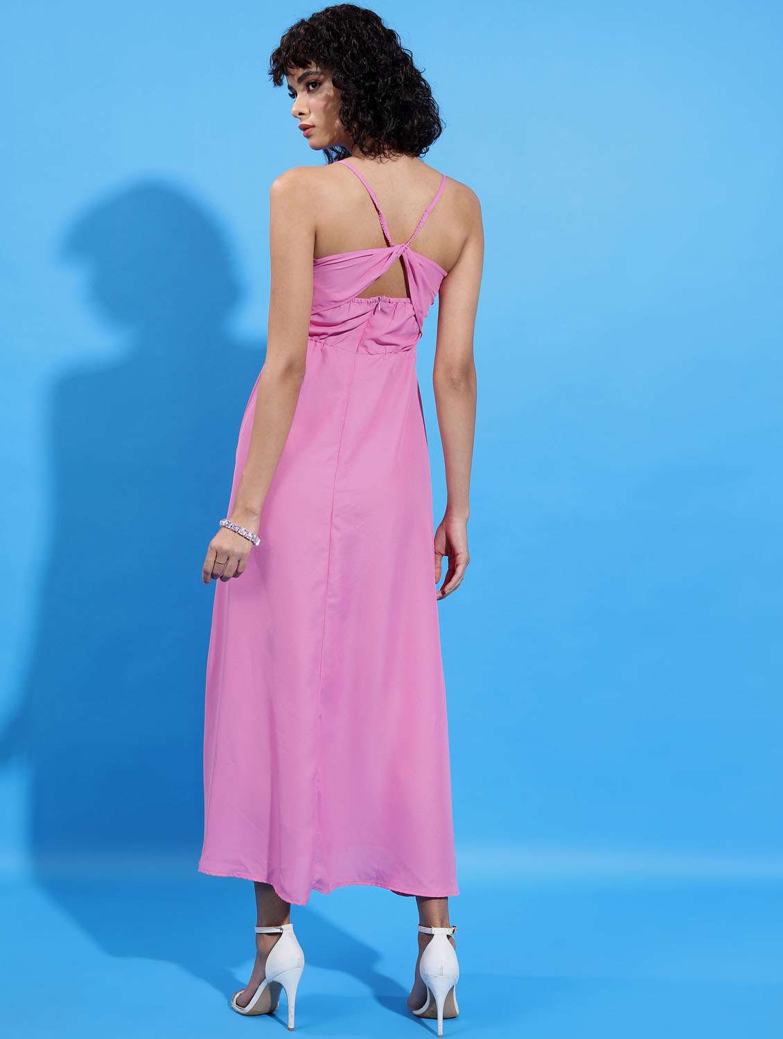 pink solid a-line dress - 21375865 -  Standard Image - 3