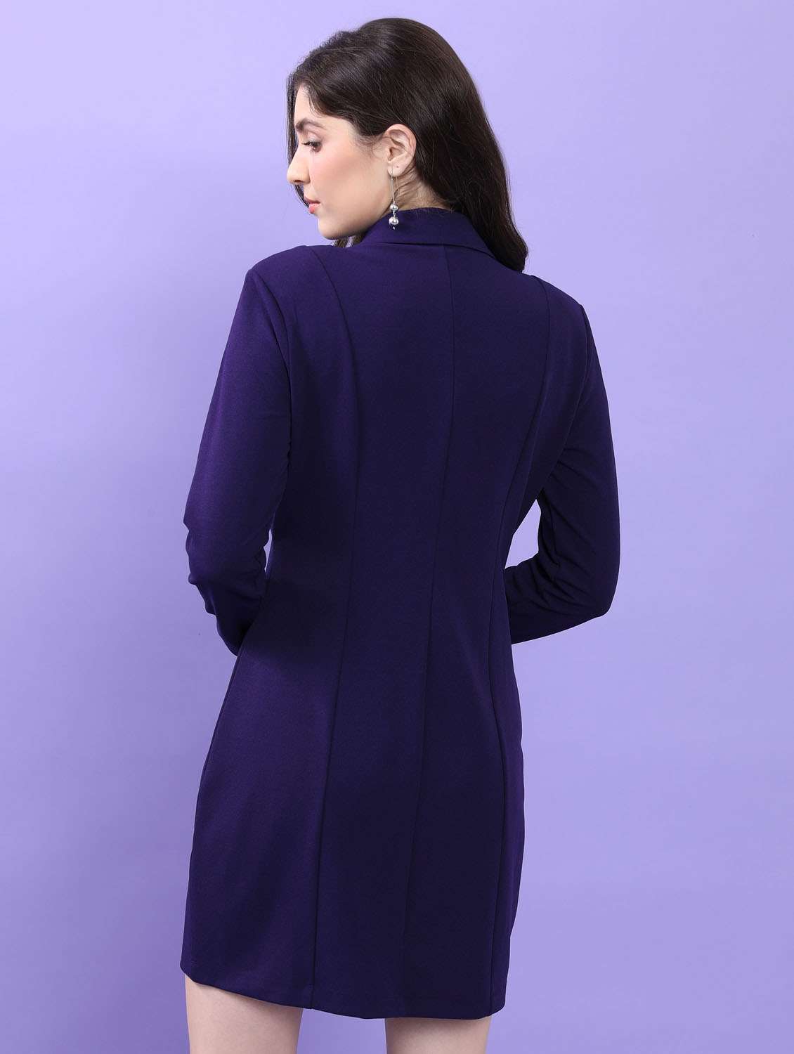 navy blue solid wrap dress - 21375876 -  Standard Image - 3