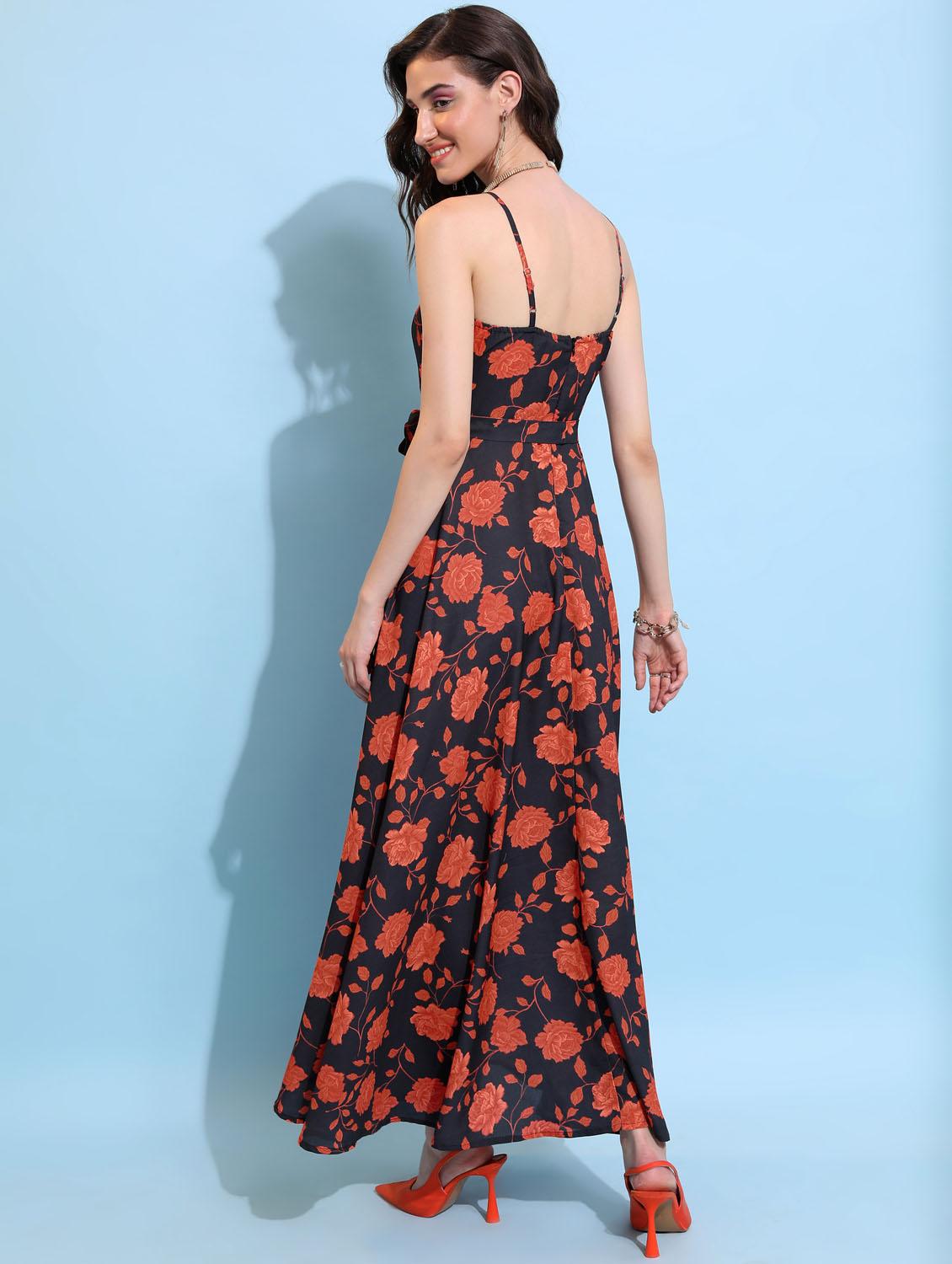 multi colored printed gown dress - 21375879 - Standard Image - 3