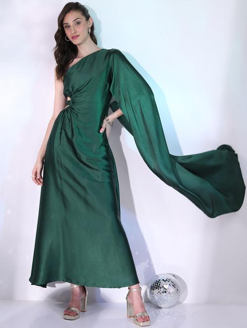 green solid gown dress - 21375884 - Standard Image - 0