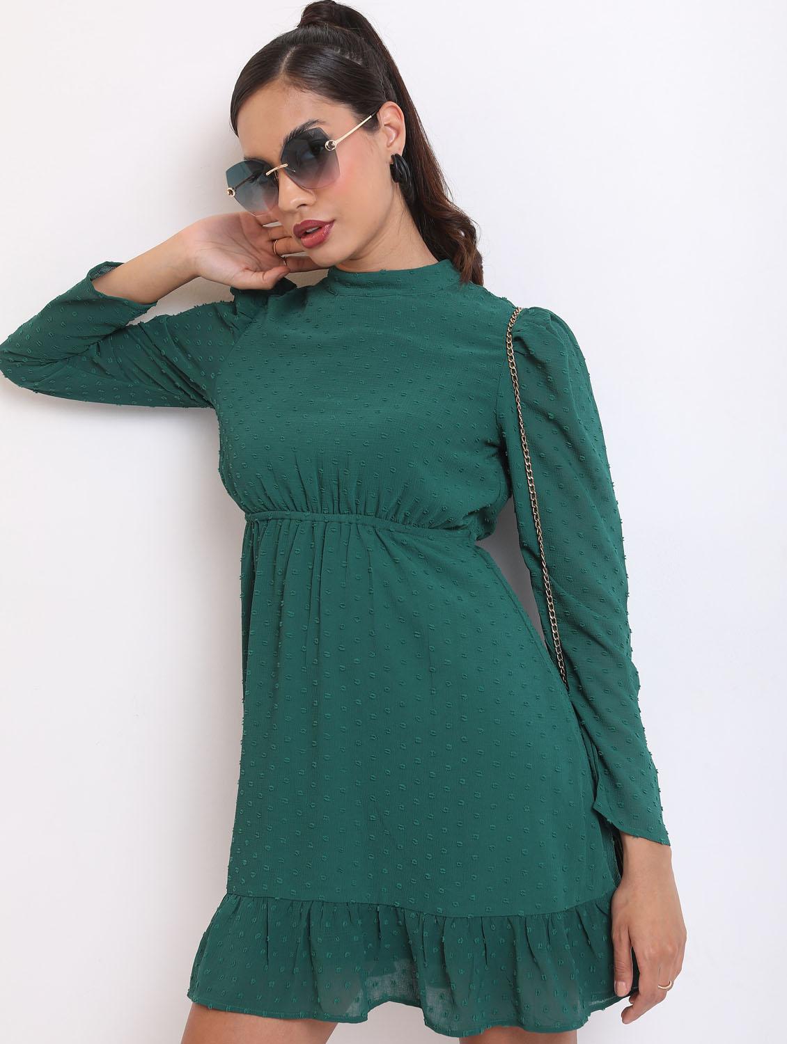 green self-designed tiered dress - 21375925 - Zoom Image - 0
