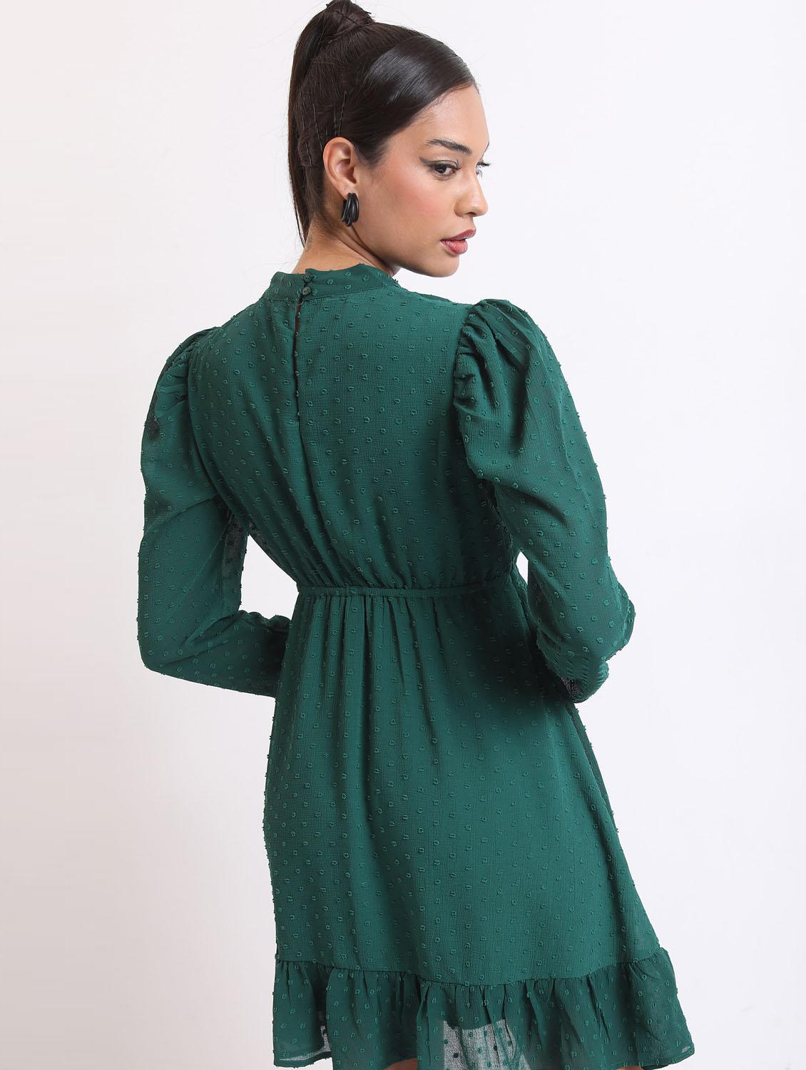 green self-designed tiered dress - 21375925 - Standard Image - 3