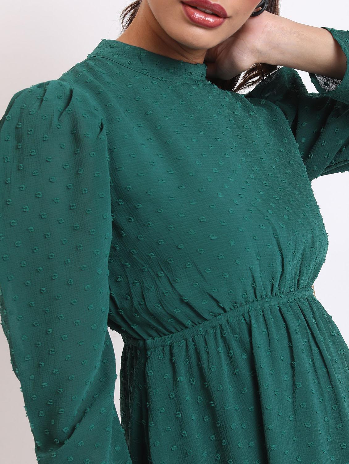 green self-designed tiered dress - 21375925 - Standard Image - 5