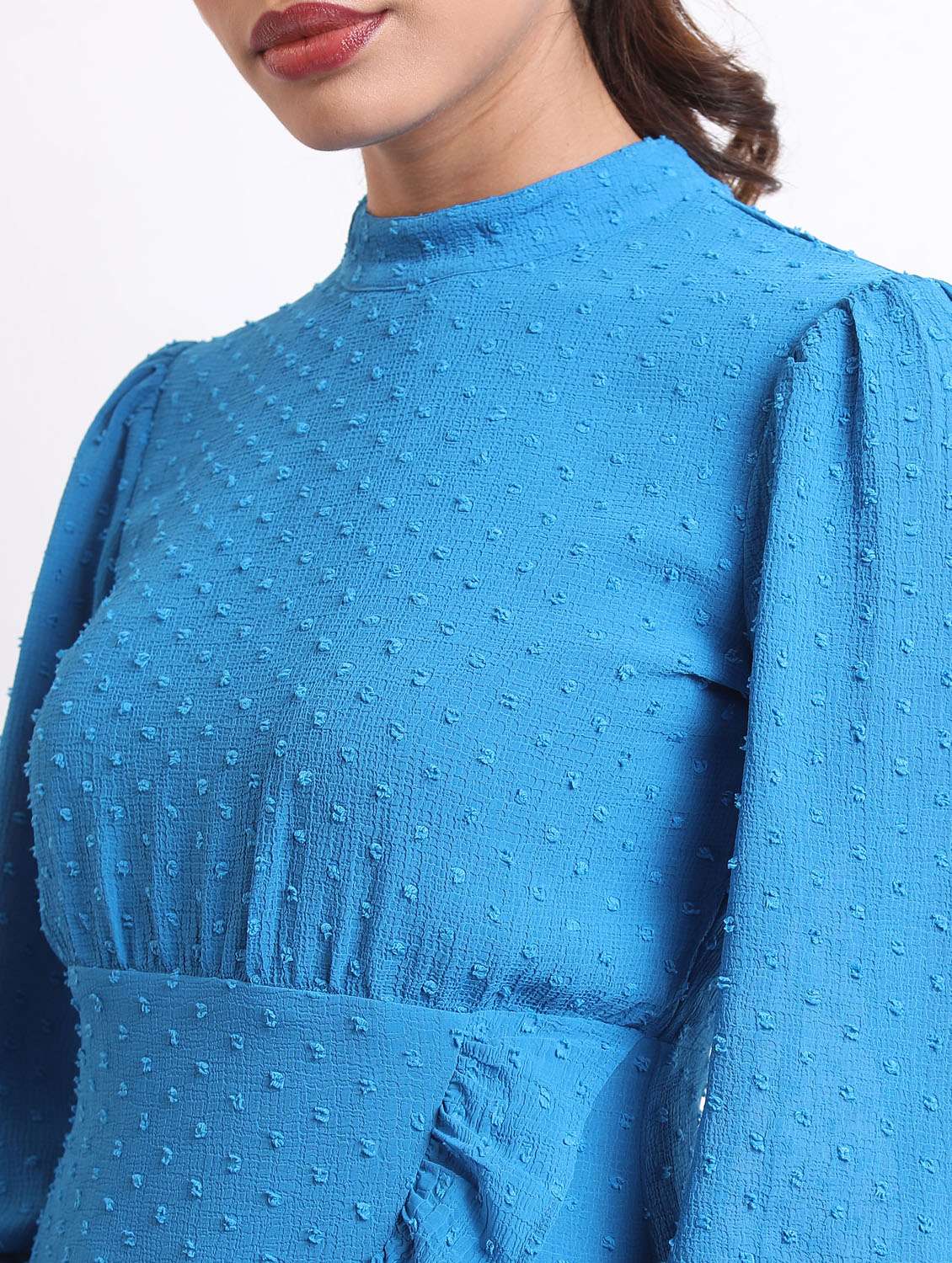 blue self-designed ruffle dress - 21375928 -  Standard Image - 5