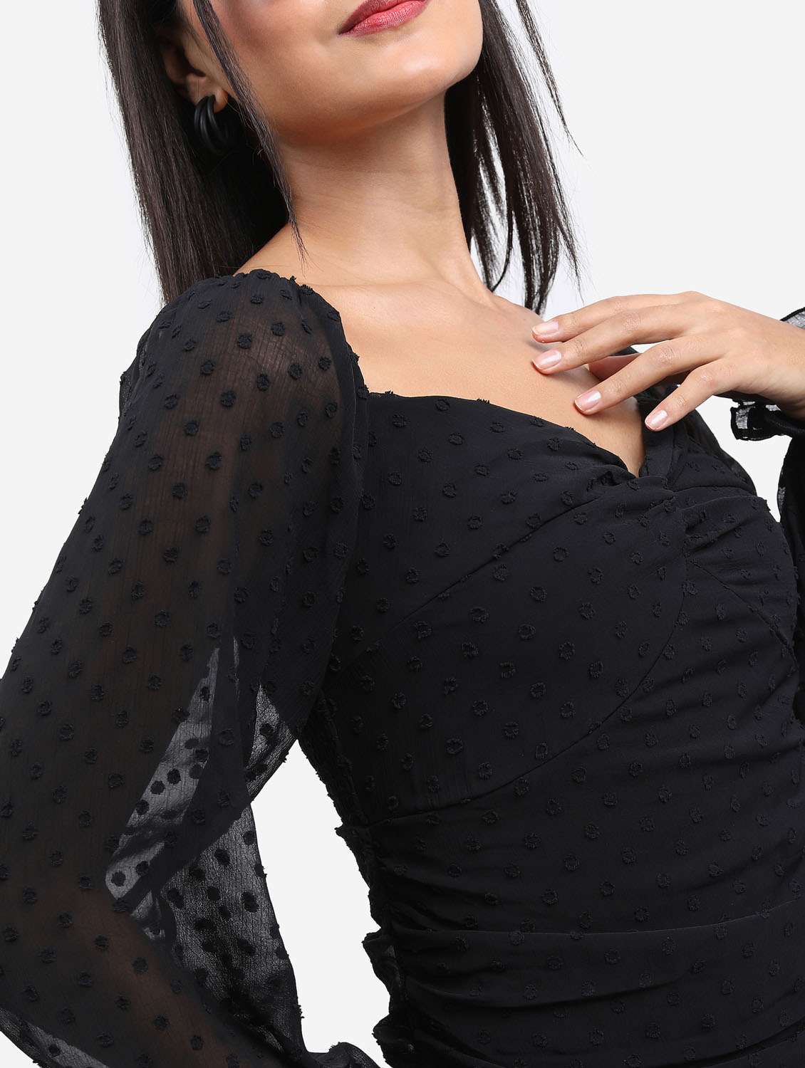 black self-designed bodycon dress - 21375932 -  Standard Image - 5