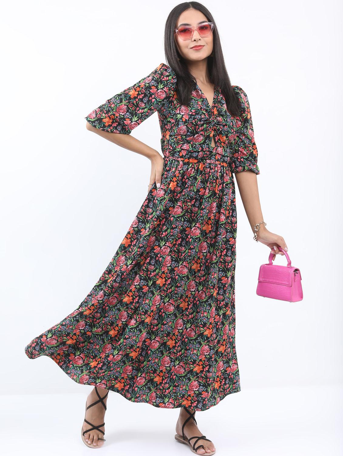 multicolored printed a-line dress - 21375943 - Zoom Image - 0
