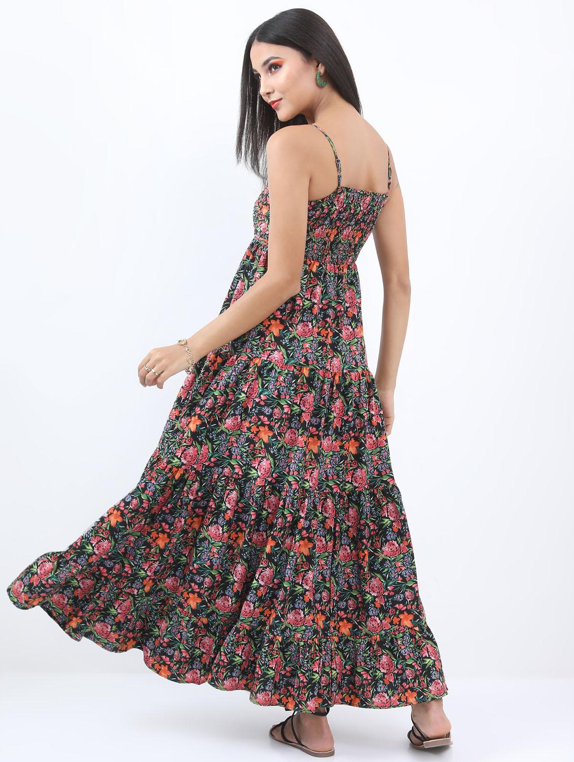 multicolored printed a-line dress - 21375945 - Standard Image - 3