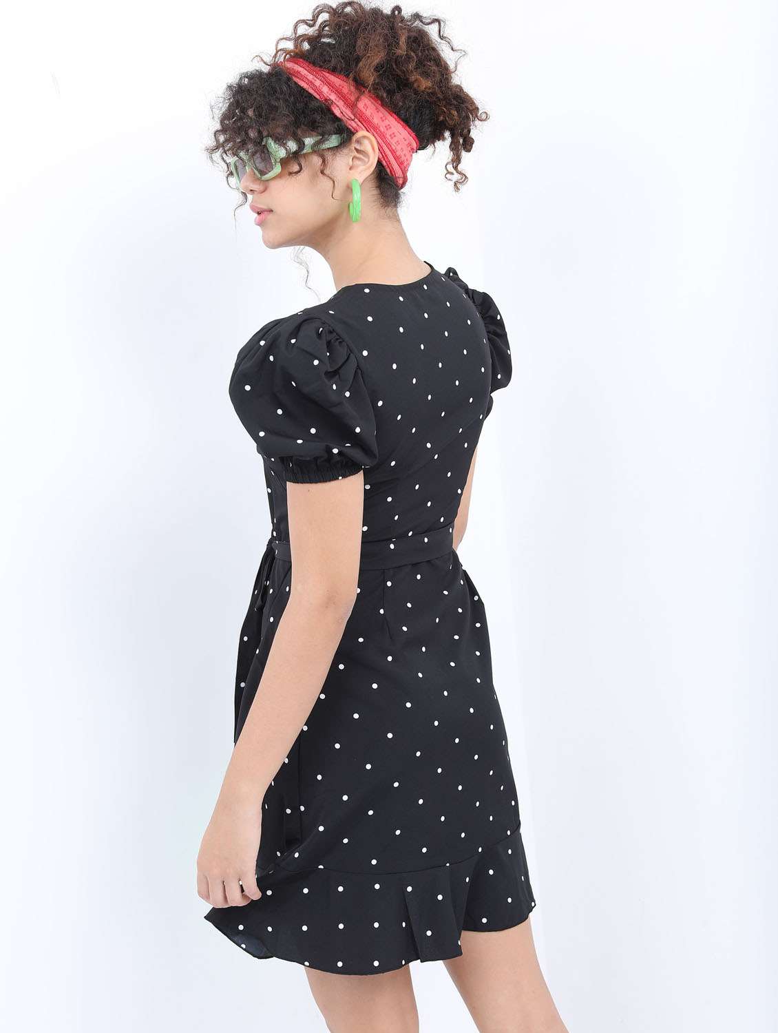 black polka dot a-line dress - 21376006 -  Standard Image - 3