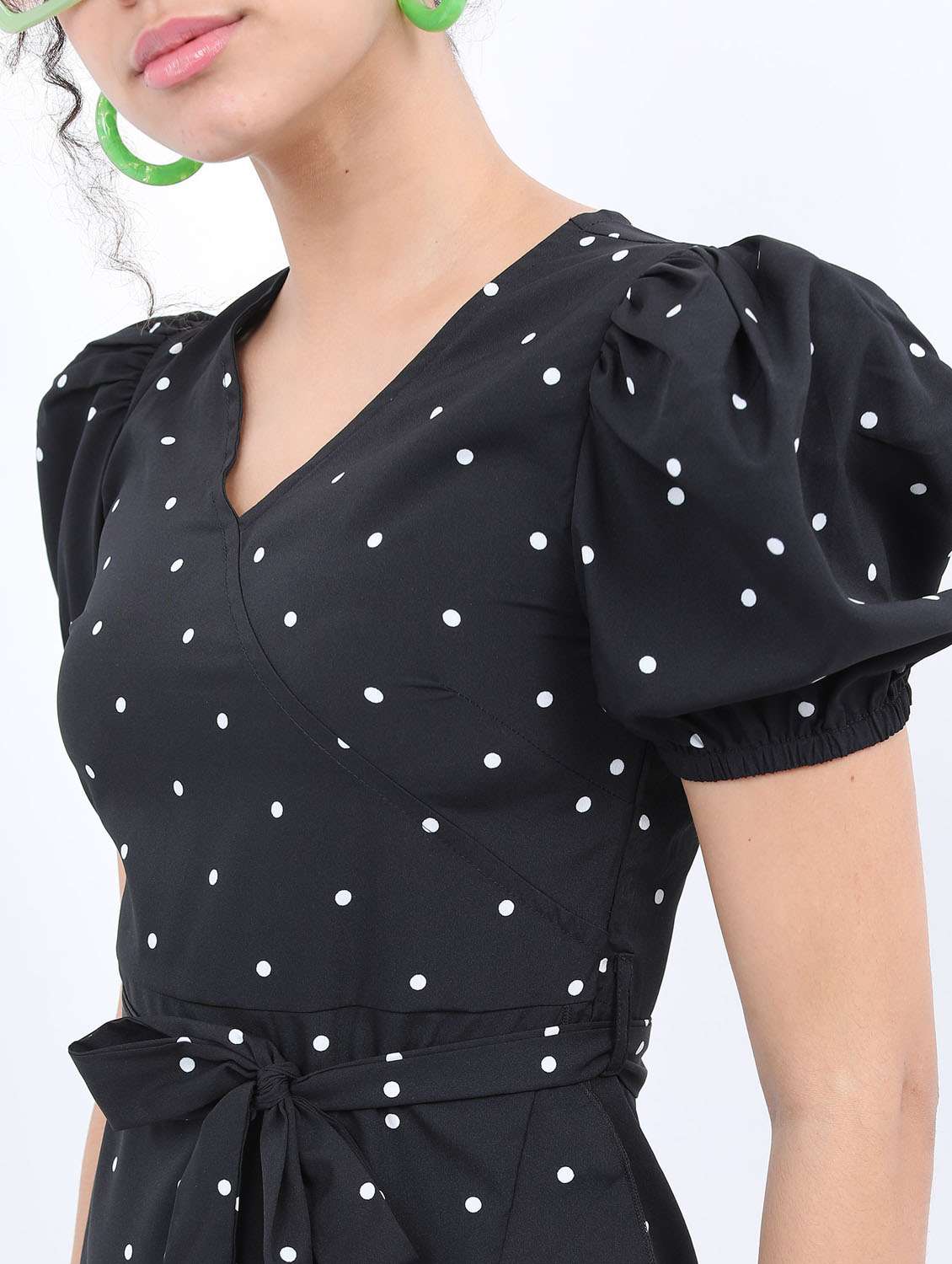 black polka dot a-line dress - 21376006 -  Standard Image - 5