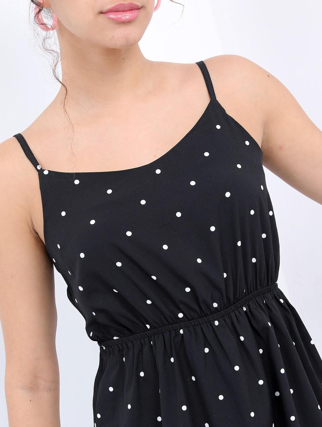 black polka dot a-line dress - 21376007 - Standard Image - 3