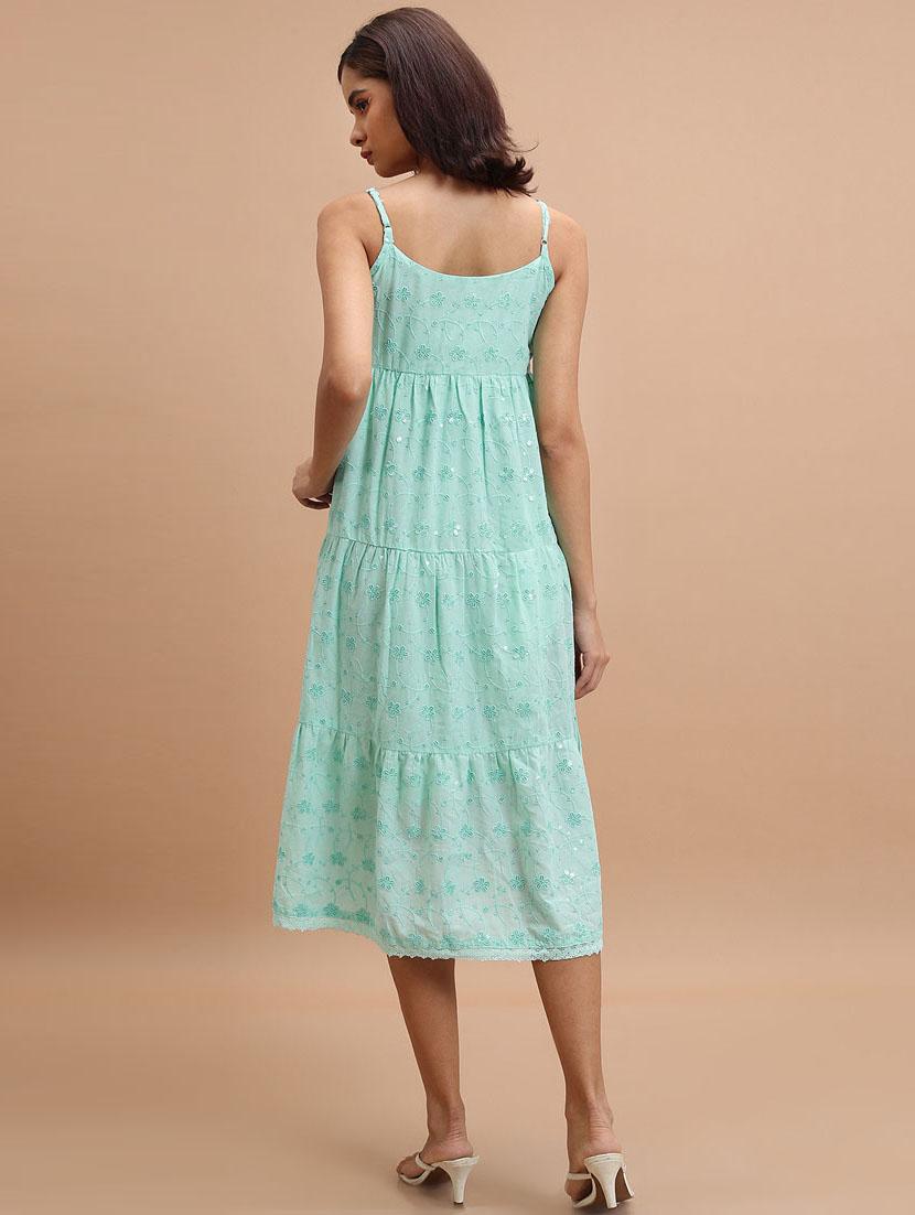 green polka dot a-line dress - 21376011 - Standard Image - 3