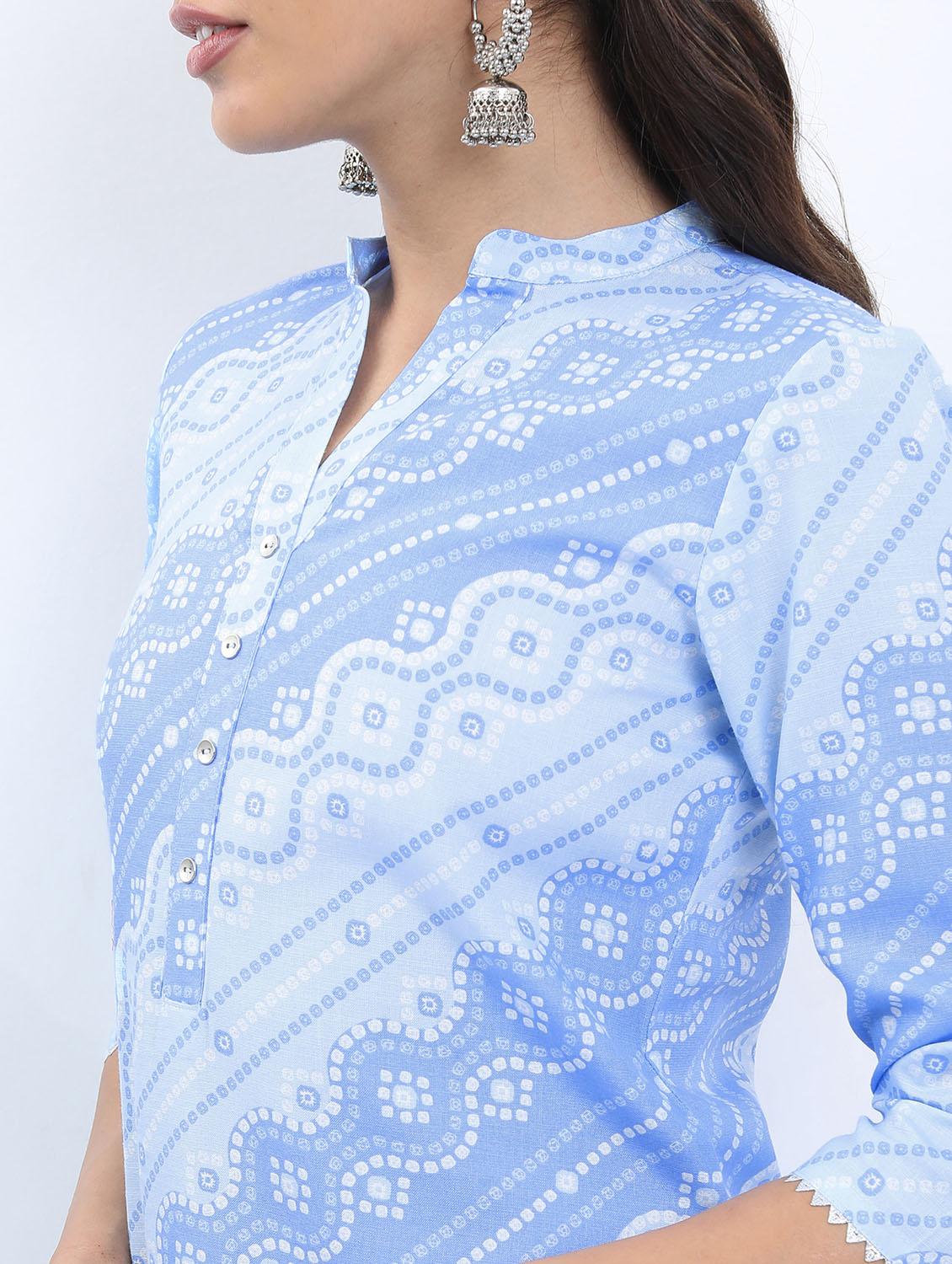 women three quarter sleeve straight kurta - 21376109 - Standard Image - 3