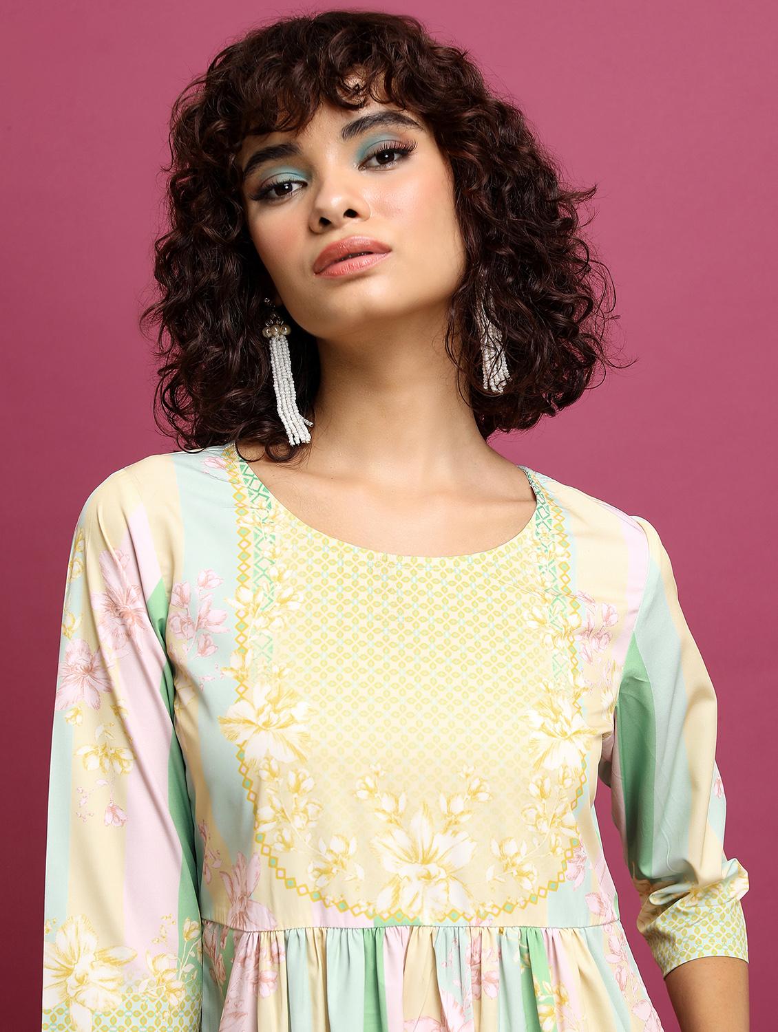 women multi colored cotton blend a-line kurta - 21376177 - Standard Image - 5