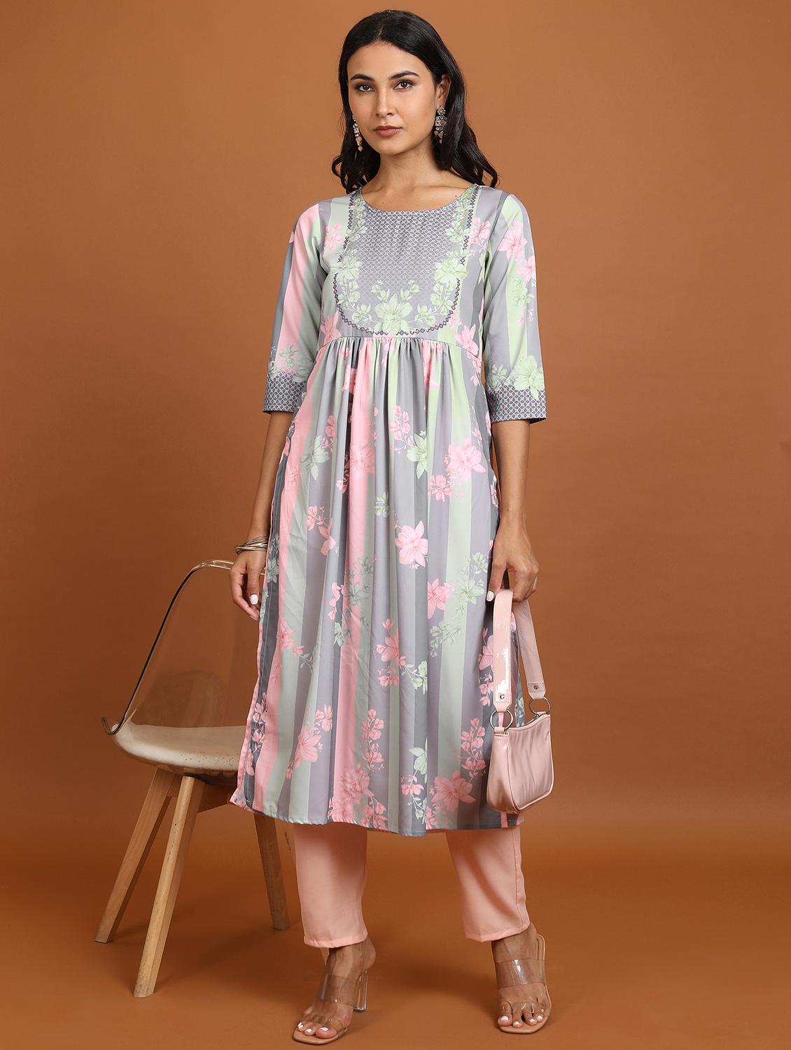 women multi colored cotton blend a-line kurta - 21376178 - Standard Image - 3