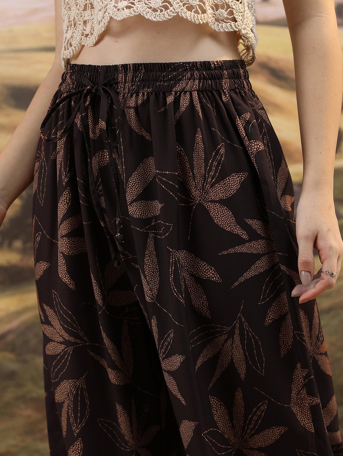 women printed wide leg trouser - 21376194 - Standard Image - 5