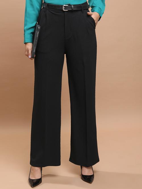 women solid high rise tailored trouser - 21376211 - Standard Image - 0