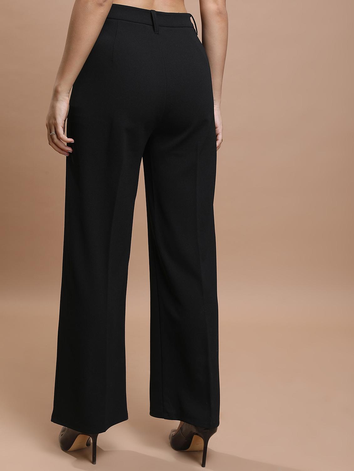women solid high rise tailored trouser - 21376211 - Standard Image - 3