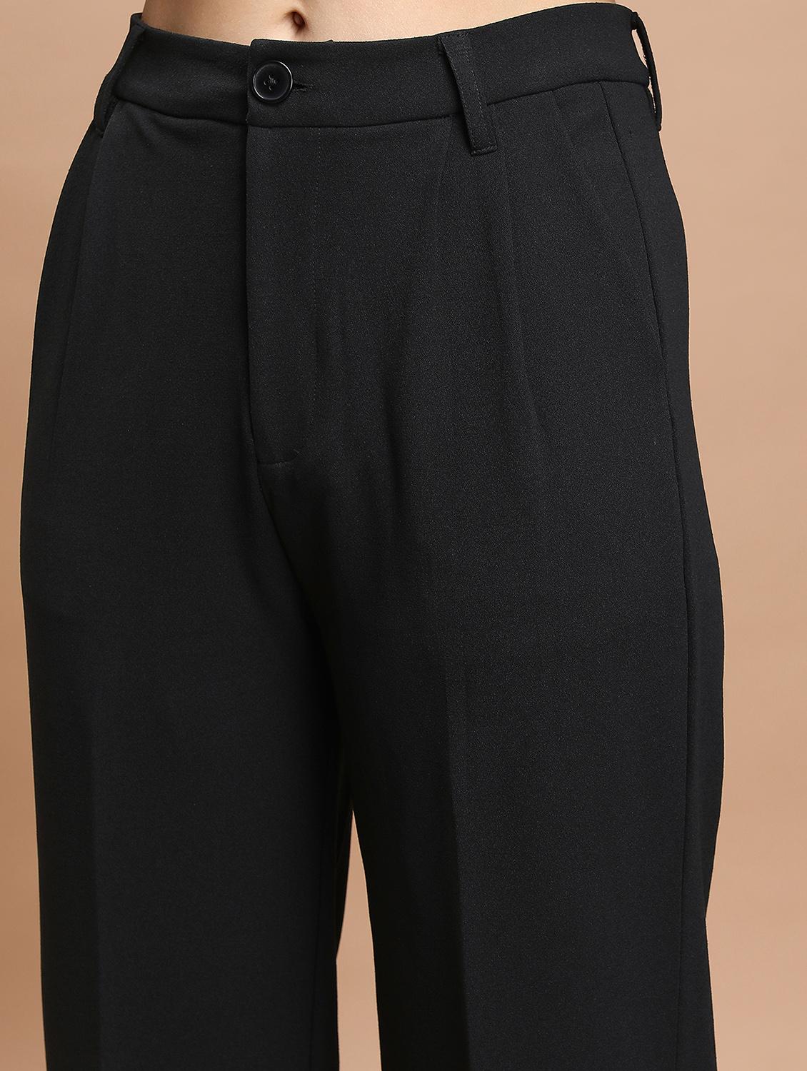 women solid high rise tailored trouser - 21376211 - Standard Image - 5
