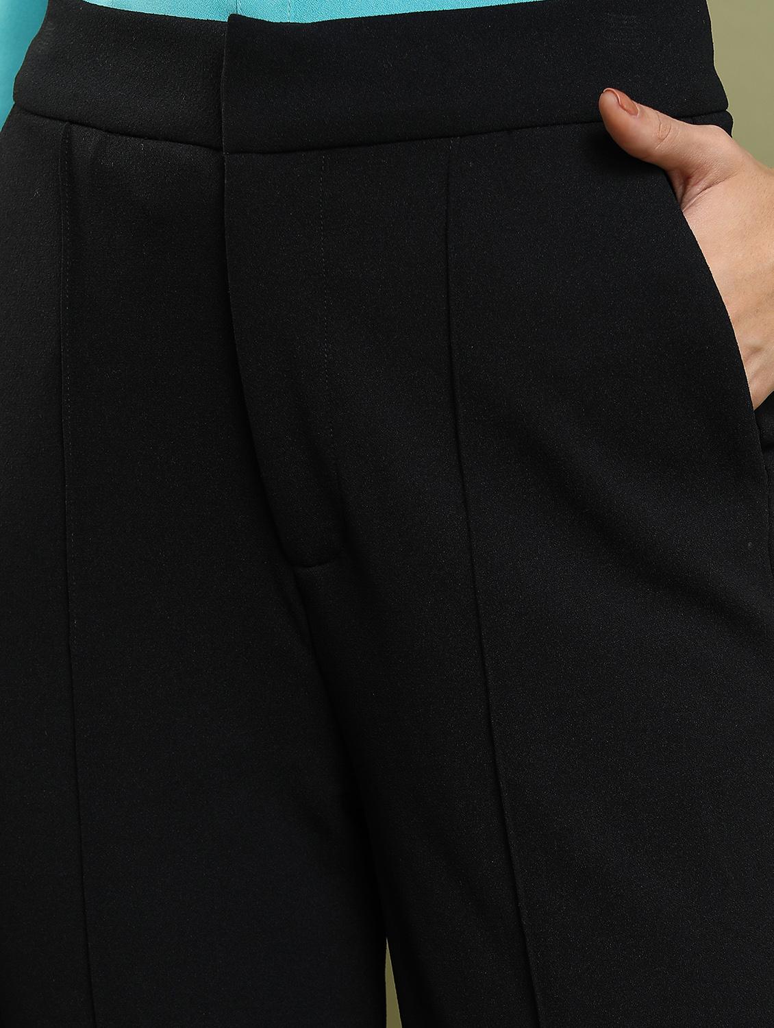 women solid high rise tailored trouser - 21376214 - Standard Image - 5