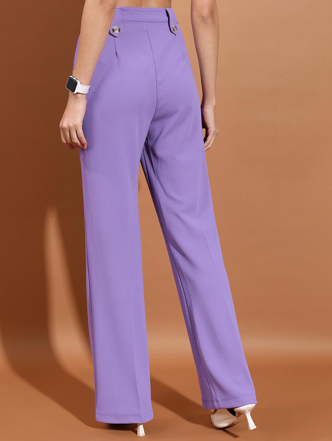 women solid mid rise tailored trouser - 21376221 - Standard Image - 3