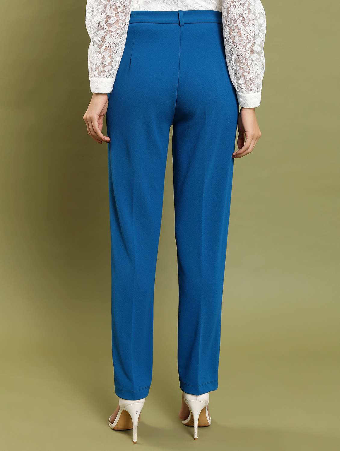 women solid mid rise tailored trouser - 21376223 -  Standard Image - 3