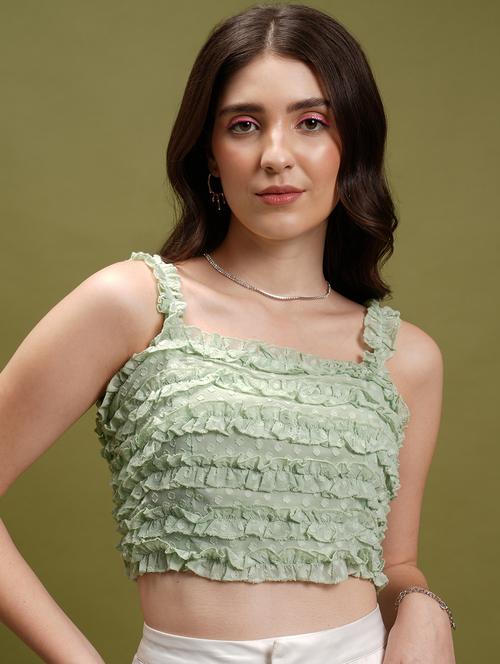 green self-designed crop top - 21376242 - Standard Image - 0