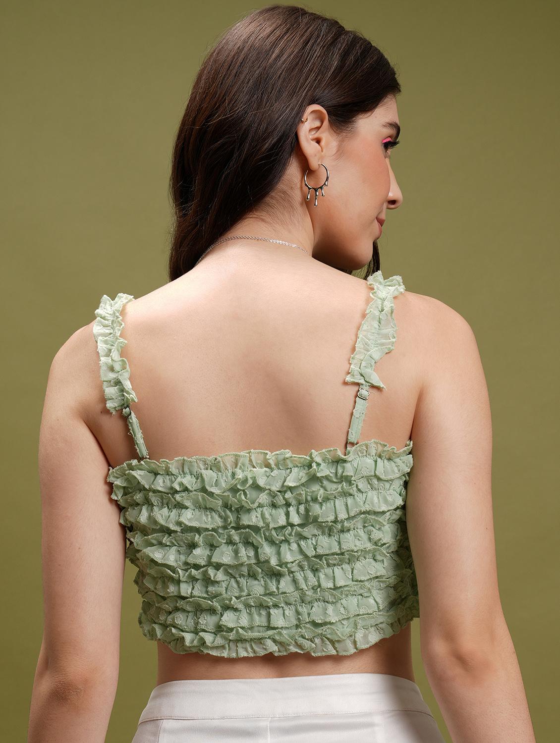 green self-designed crop top - 21376242 - Standard Image - 3