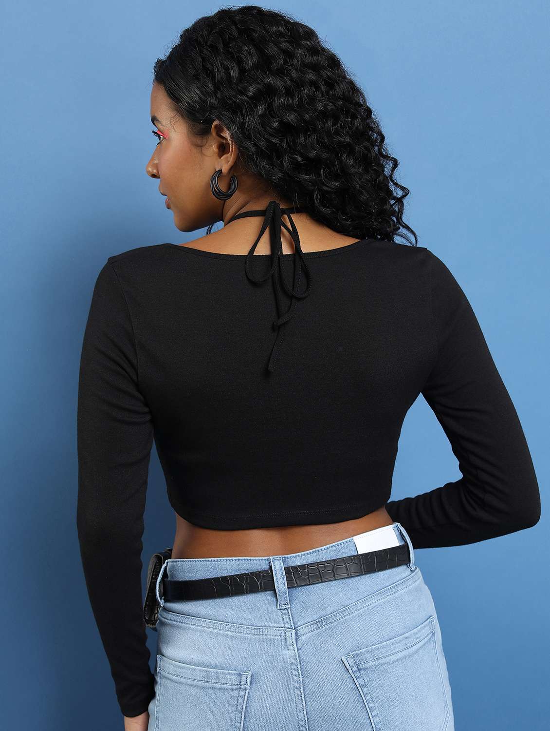 women black cotton blend regular top - 21376265 -  Standard Image - 3