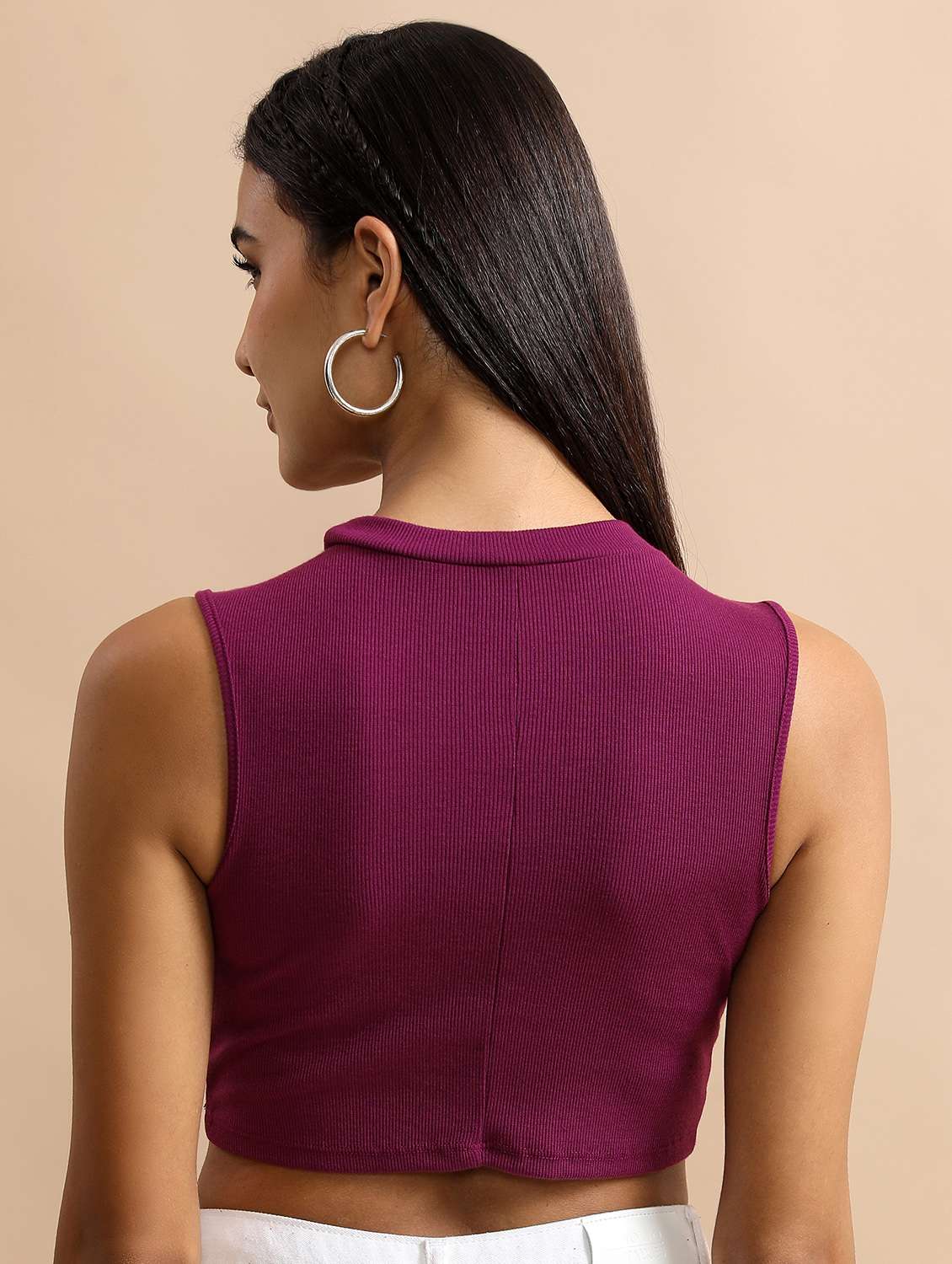 women chest print cotton crop top - 21376278 -  Standard Image - 3