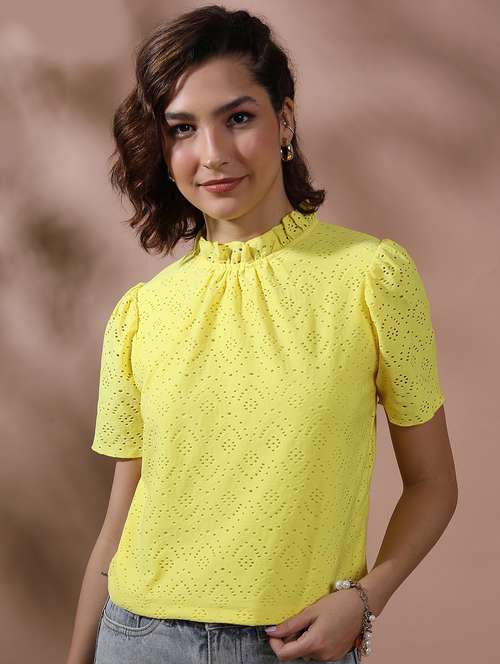 yellow self-designed regular top - 21376306 - Standard Image - 0