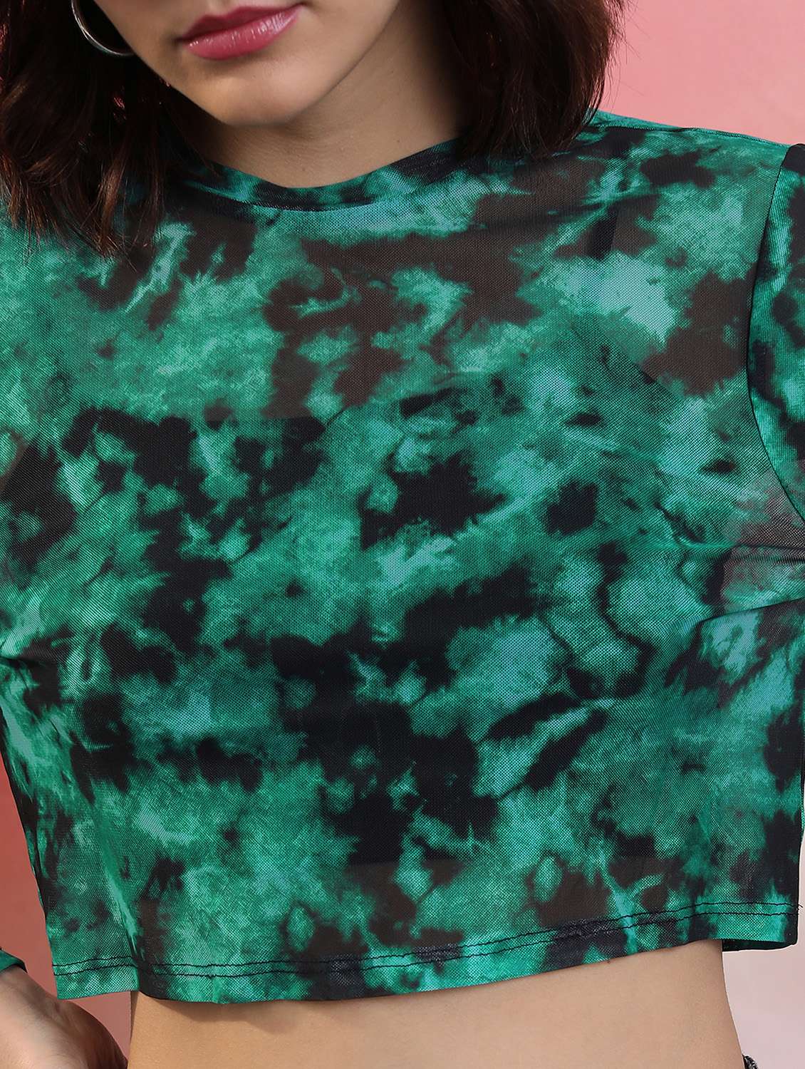 women green cotton blend crop top - 21376357 -  Standard Image - 5