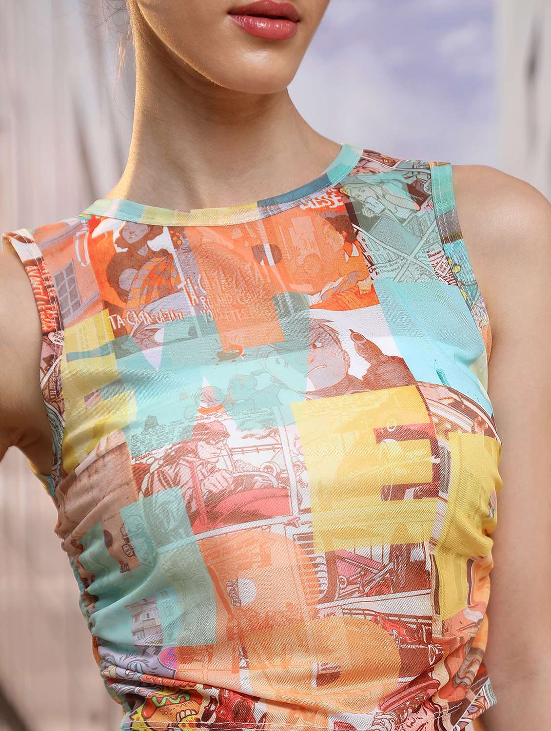 women multi colored cotton blend crop top - 21376366 -  Standard Image - 5