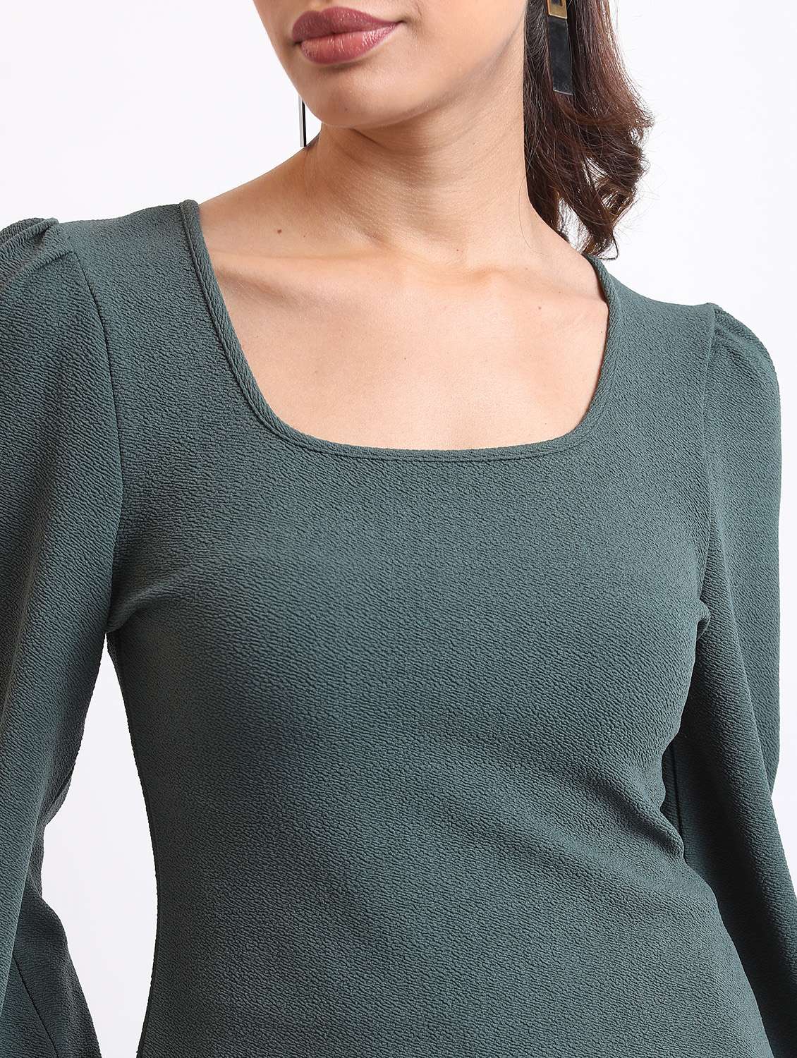 women green cotton blend regular top - 21376445 -  Standard Image - 5