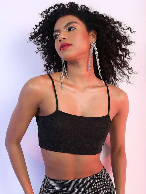 women black cotton blend camisole top - 21376462 -  Standard Image - 0