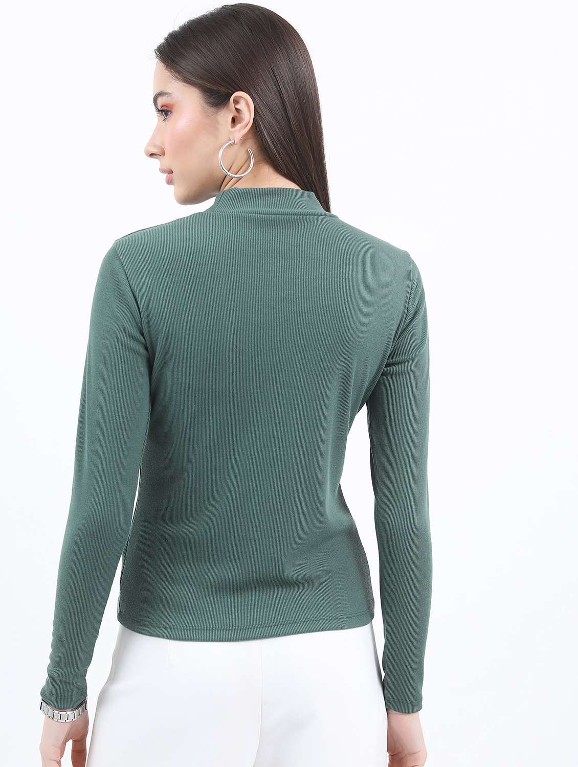 women green cotton blend regular top - 21376474 -  Standard Image - 3