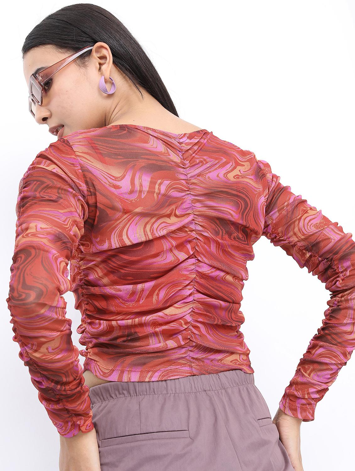 multicolored abstract printed crop top - 21376501 - Standard Image - 3