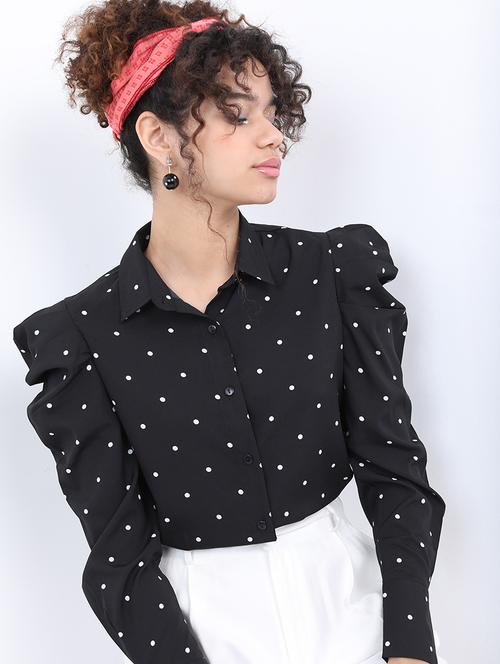 women black cotton blend shirt - 21376521 - Standard Image - 0
