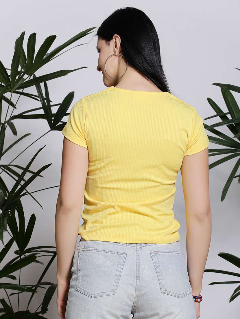 women solid round neck short sleeve top - 21376560 -  Standard Image - 3