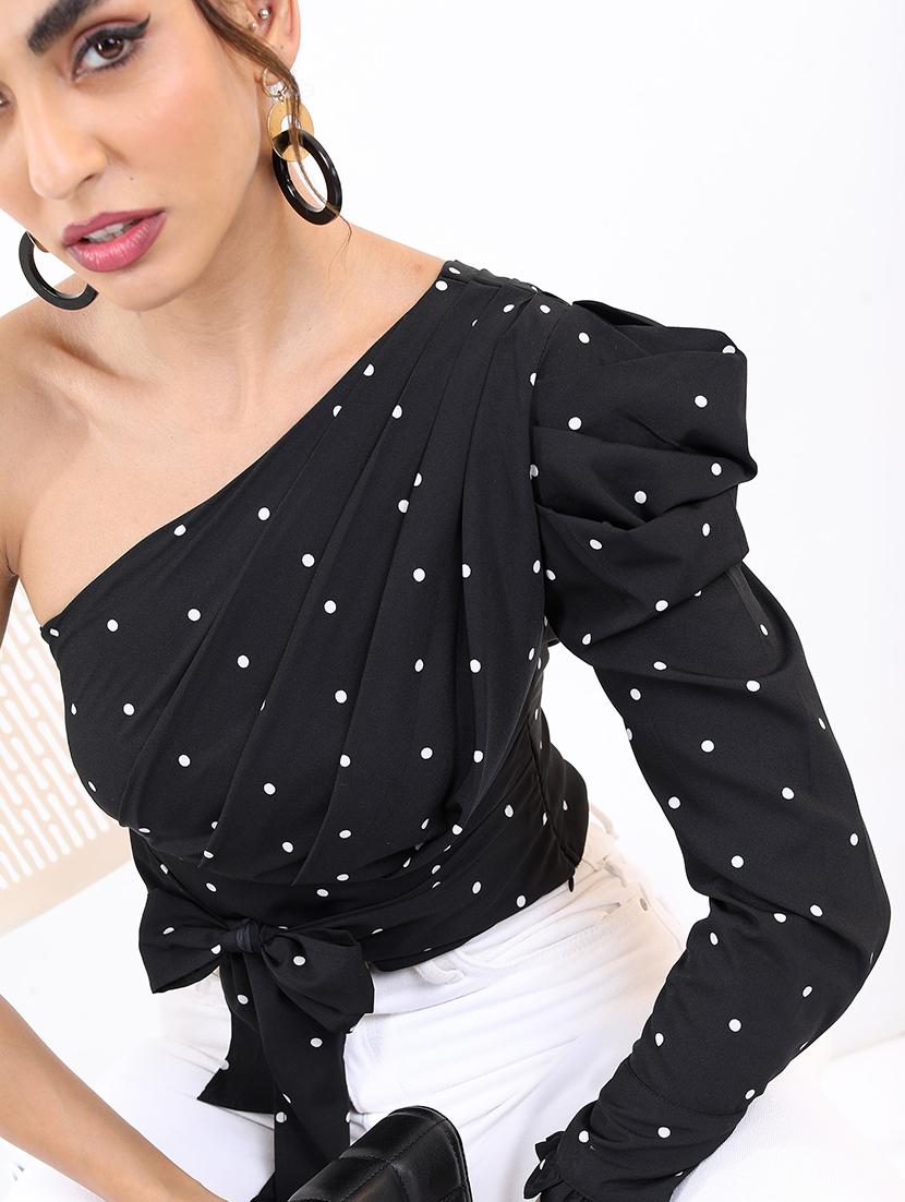women black cotton blend crop top - 21376629 - Standard Image - 5