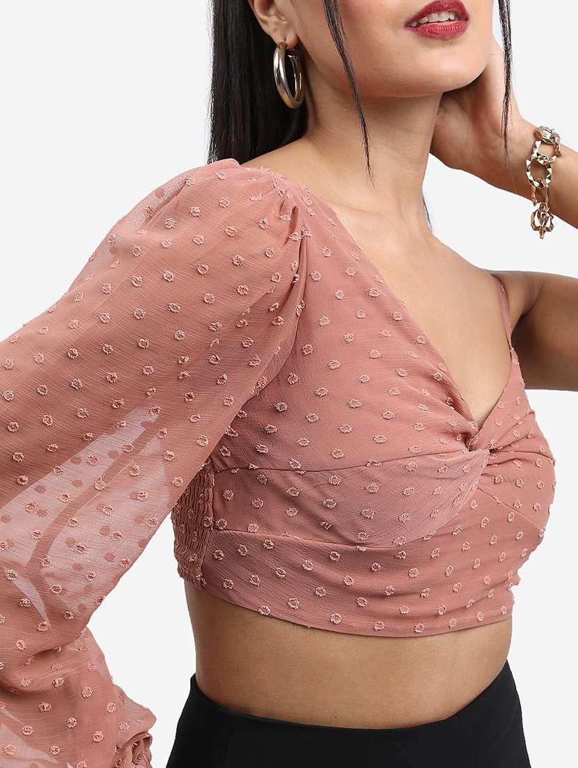 pink self-designed crop top - 21376633 -  Standard Image - 5