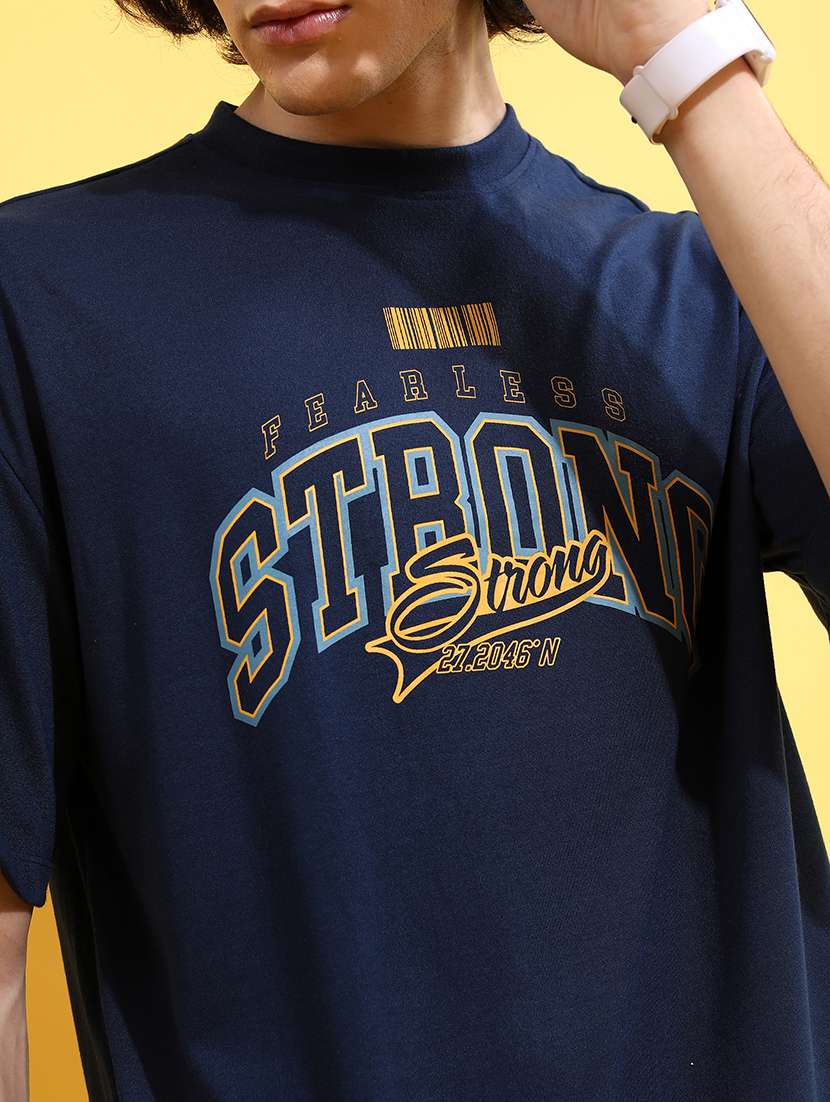 men round neck chest printed oversized t-shirt - 21376646 -  Standard Image - 5