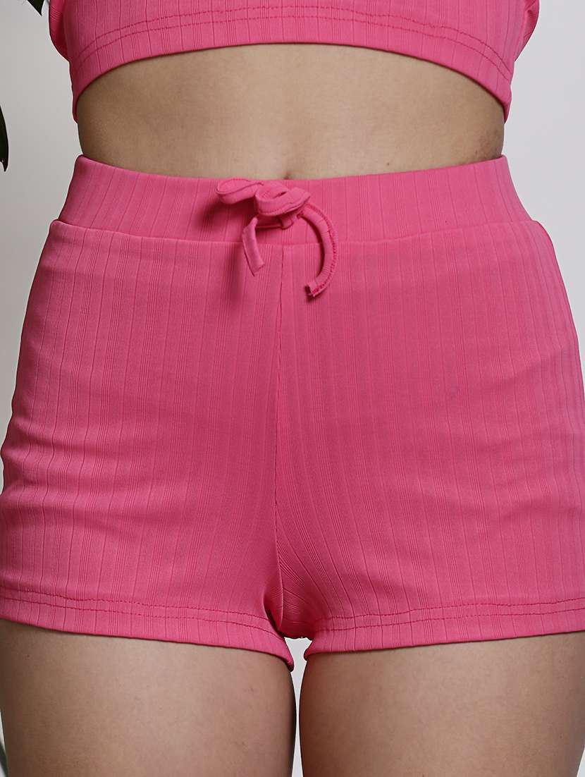 women solid top and short co-ord set - 21376680 -  Standard Image - 5