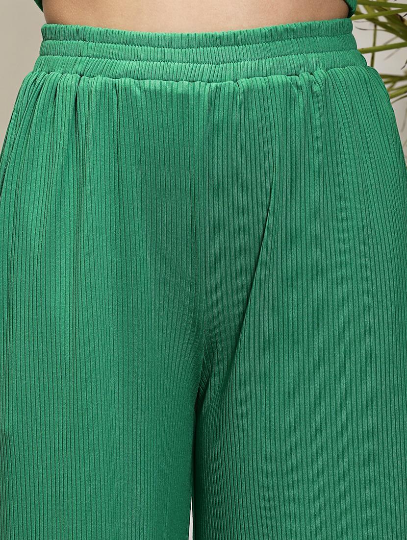 women green solids regular palazzo - 21376725 - Standard Image - 5