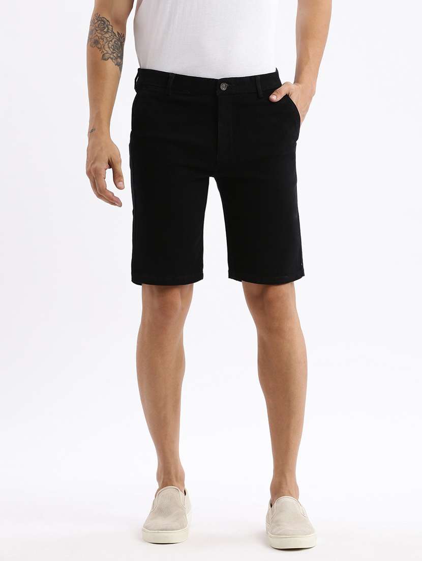 men mid rise solid bermuda shorts