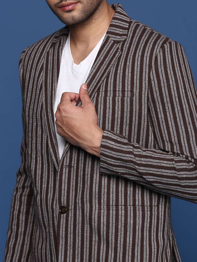 men striped single breasted blazer - 21376943 -  Standard Image - 5