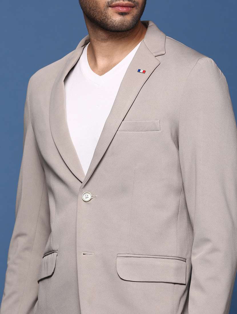 men long sleeved solid single breasted casual blazer - 21376950 -  Standard Image - 5