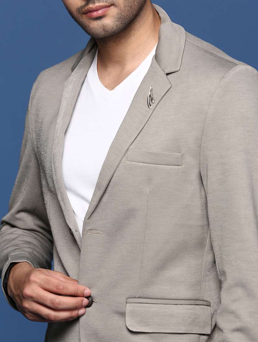 men long sleeved solid single breasted casual blazer - 21376966 -  Standard Image - 5