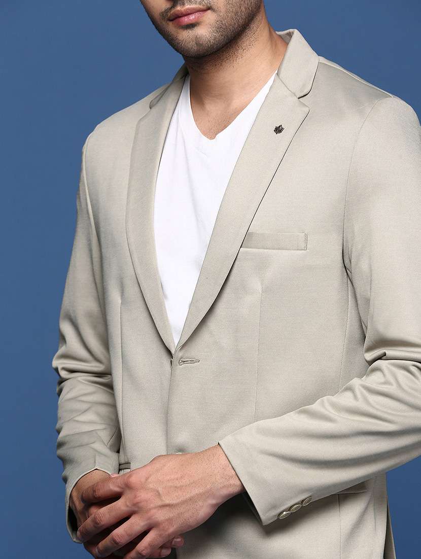 men long sleeved solid single breasted casual blazer - 21376968 -  Standard Image - 5