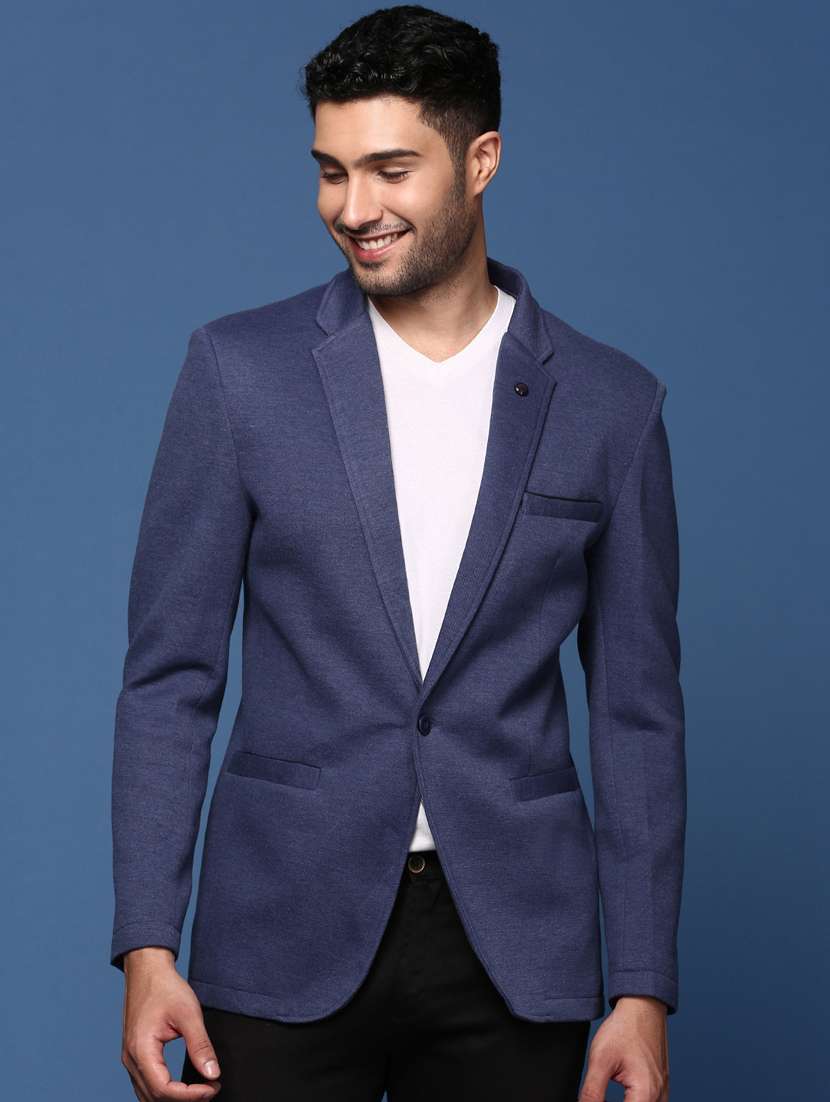 men long sleeved solid single breasted casual blazer