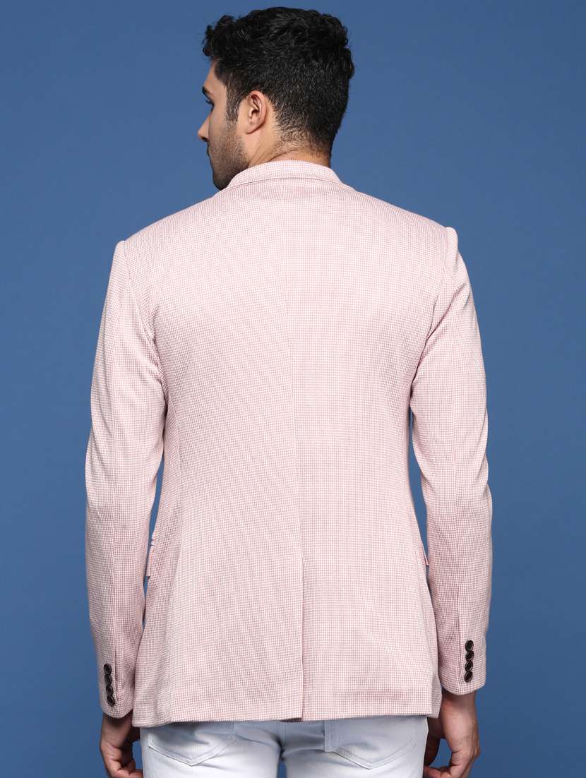 men long sleeved self design single breasted casual blazer - 21376978 -  Standard Image - 3